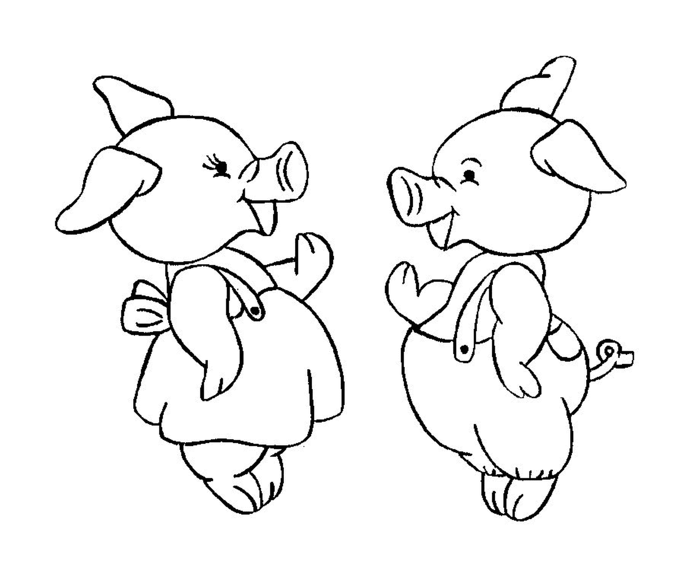 coloriage un cochon et une truie