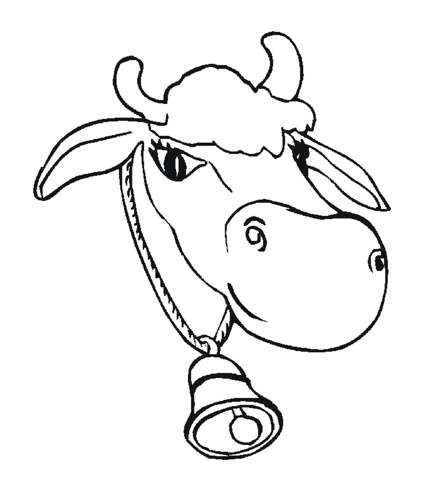 coloriage une vache avec une cloche