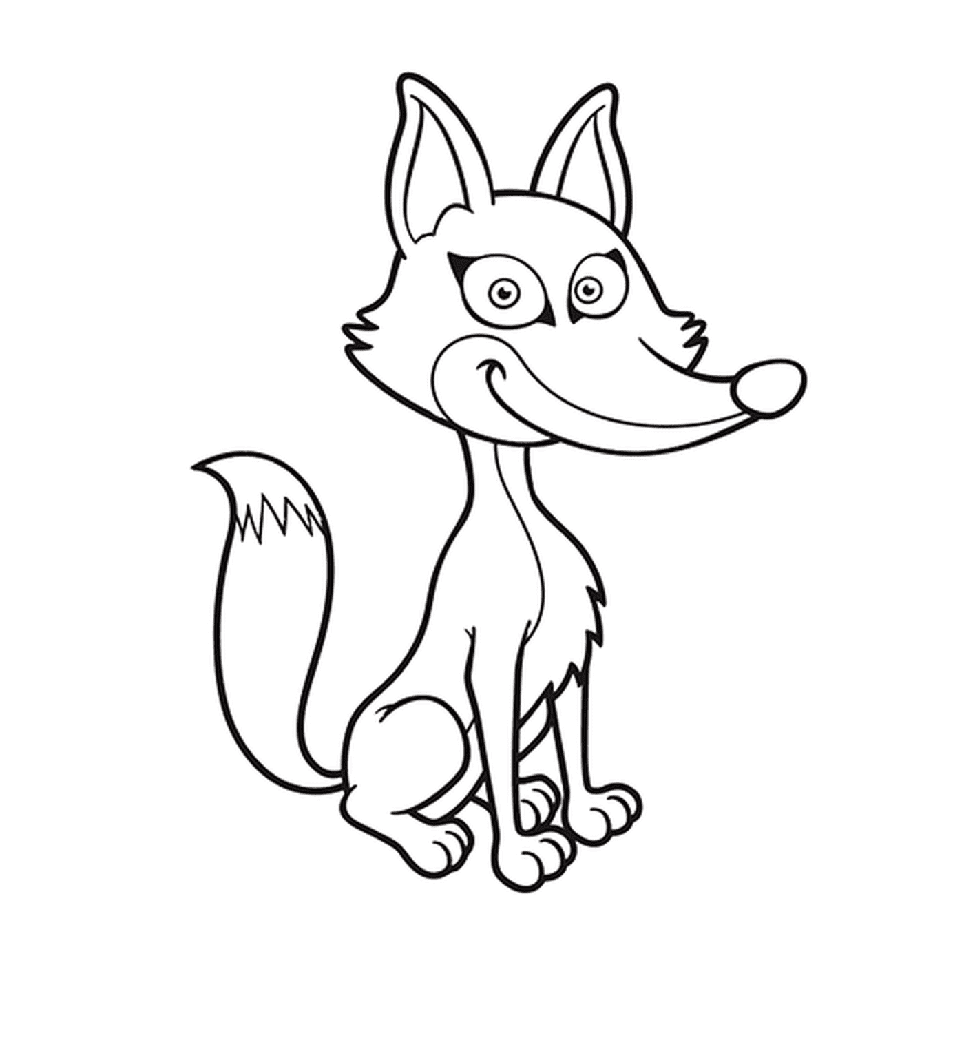 coloriage renard souriant animaux