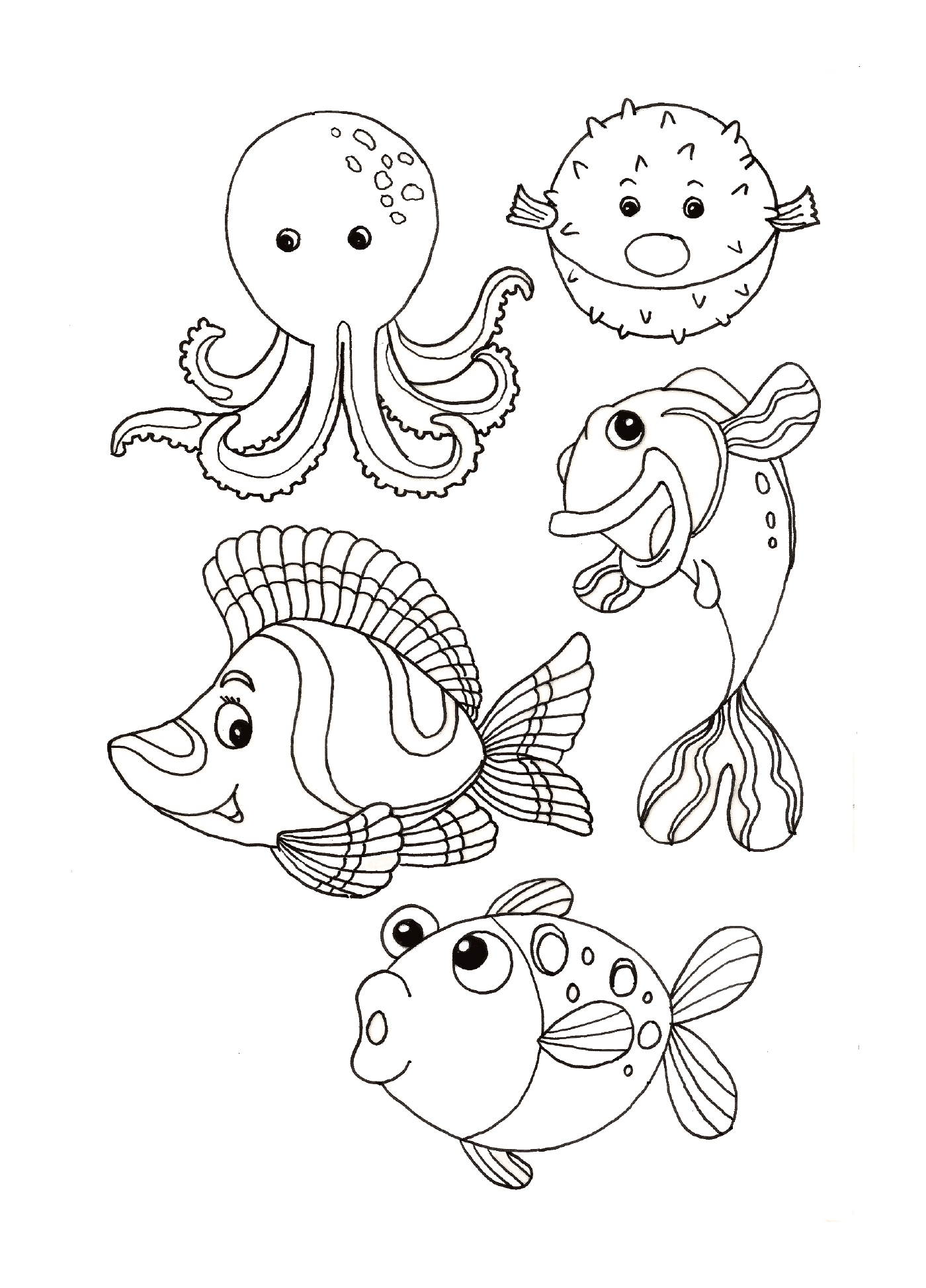 coloriage animaux marin
