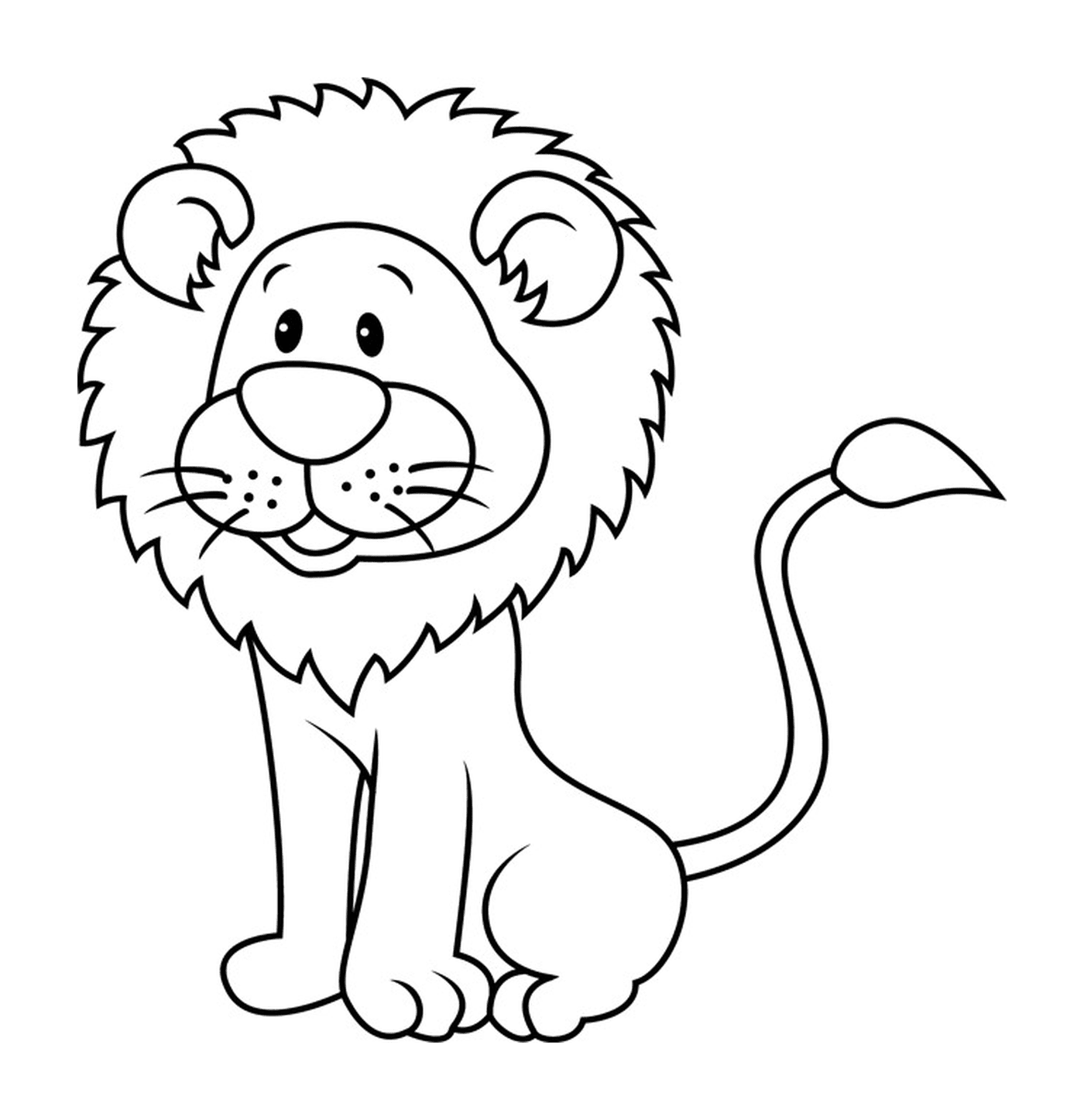 coloriage lion animal felin