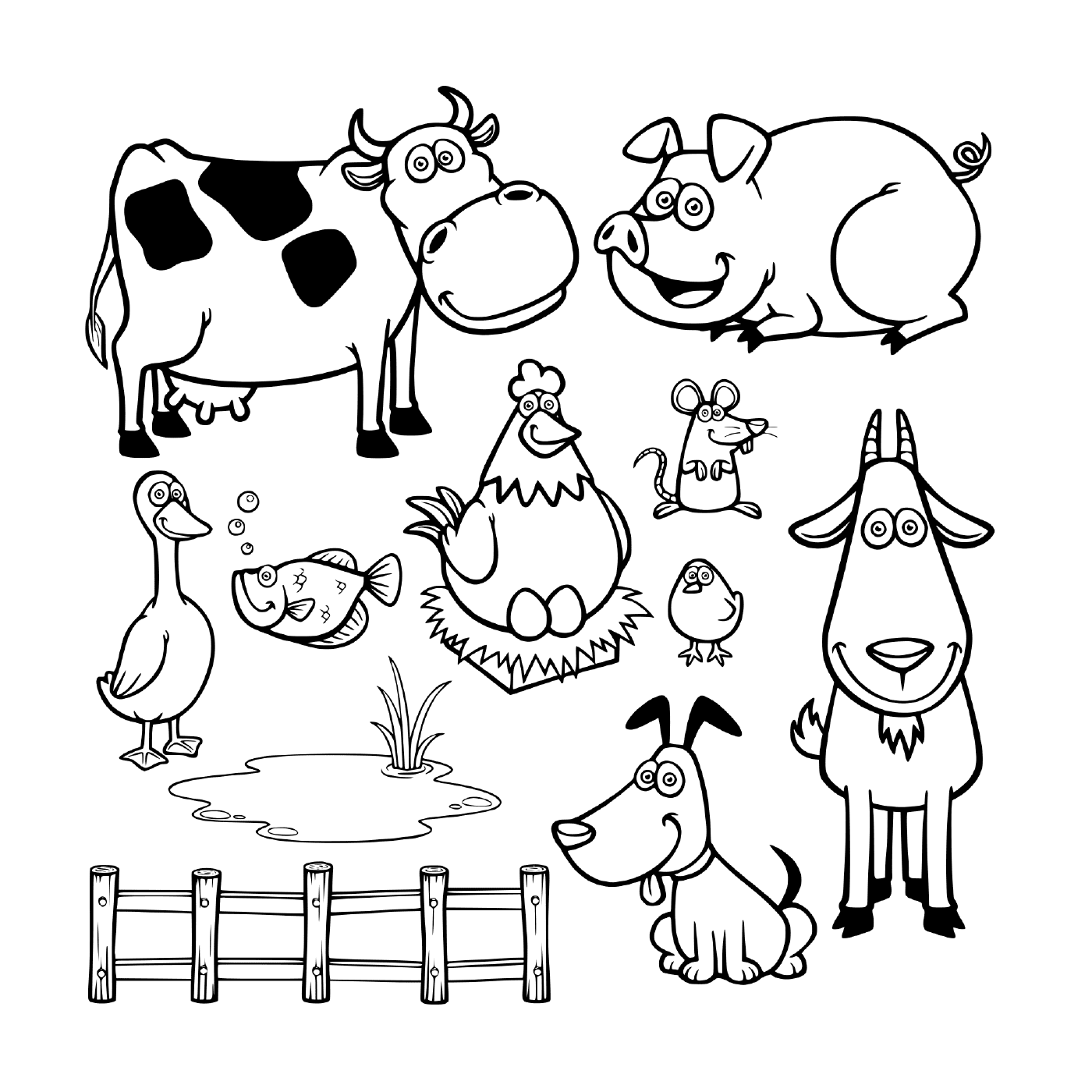 coloriage animaux de la ferme dessin anime