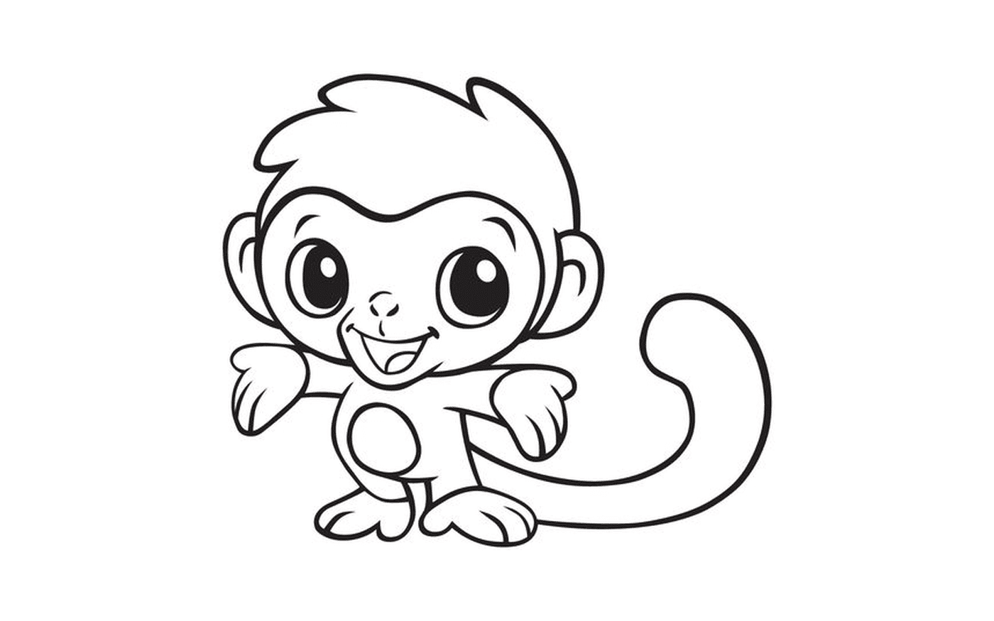 coloriage cute singe animal