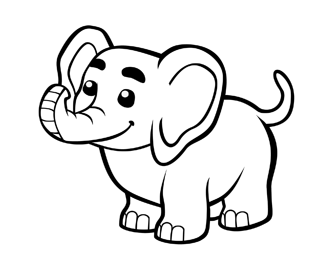 coloriage mignon bebe elephant