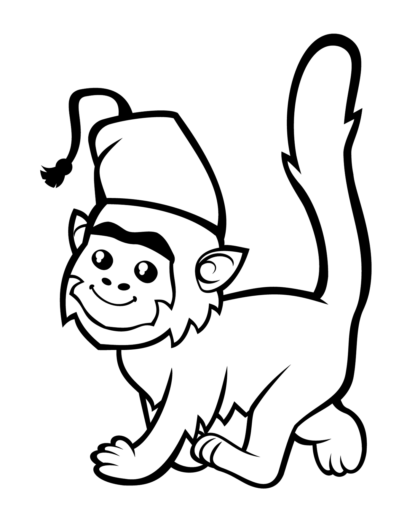 coloriage un singe mignon a fez