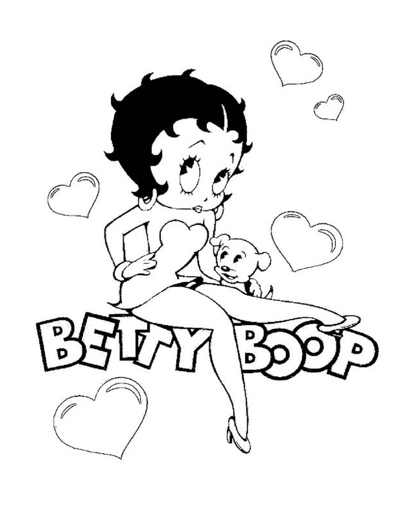 coloriage betty boop anniversaire