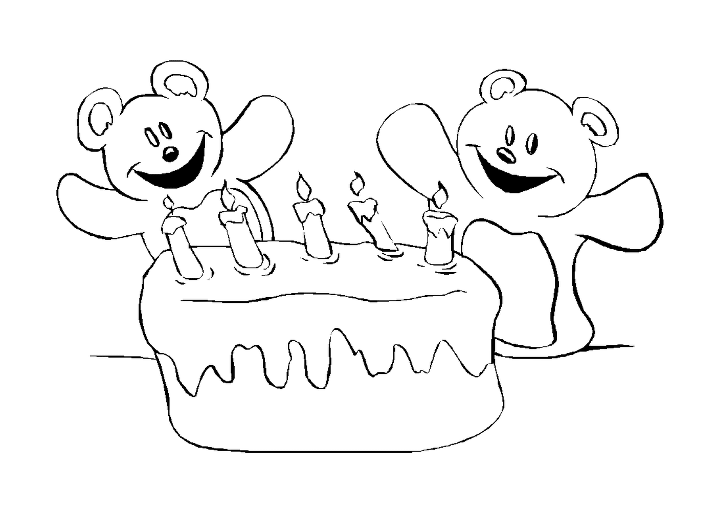 coloriage gateau d anniversaire avec 5 bougies