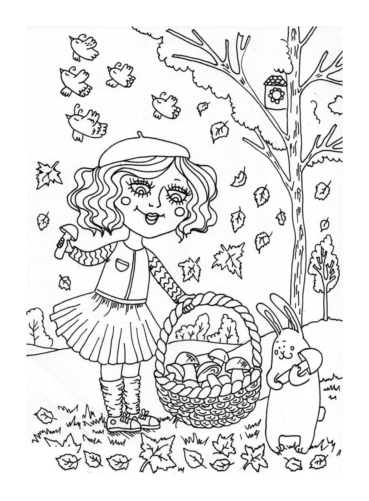 coloriage peppy in september automne