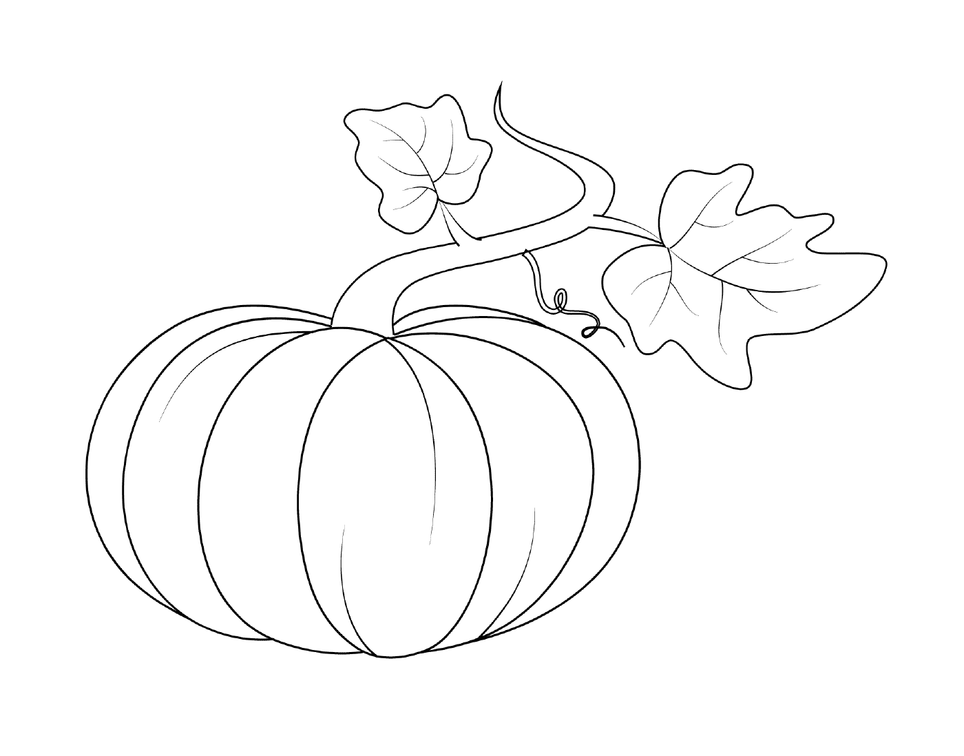 coloriage pumpkin with feuilles automne