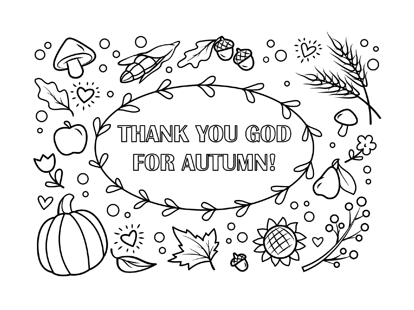 coloriage thank you god for automne automne