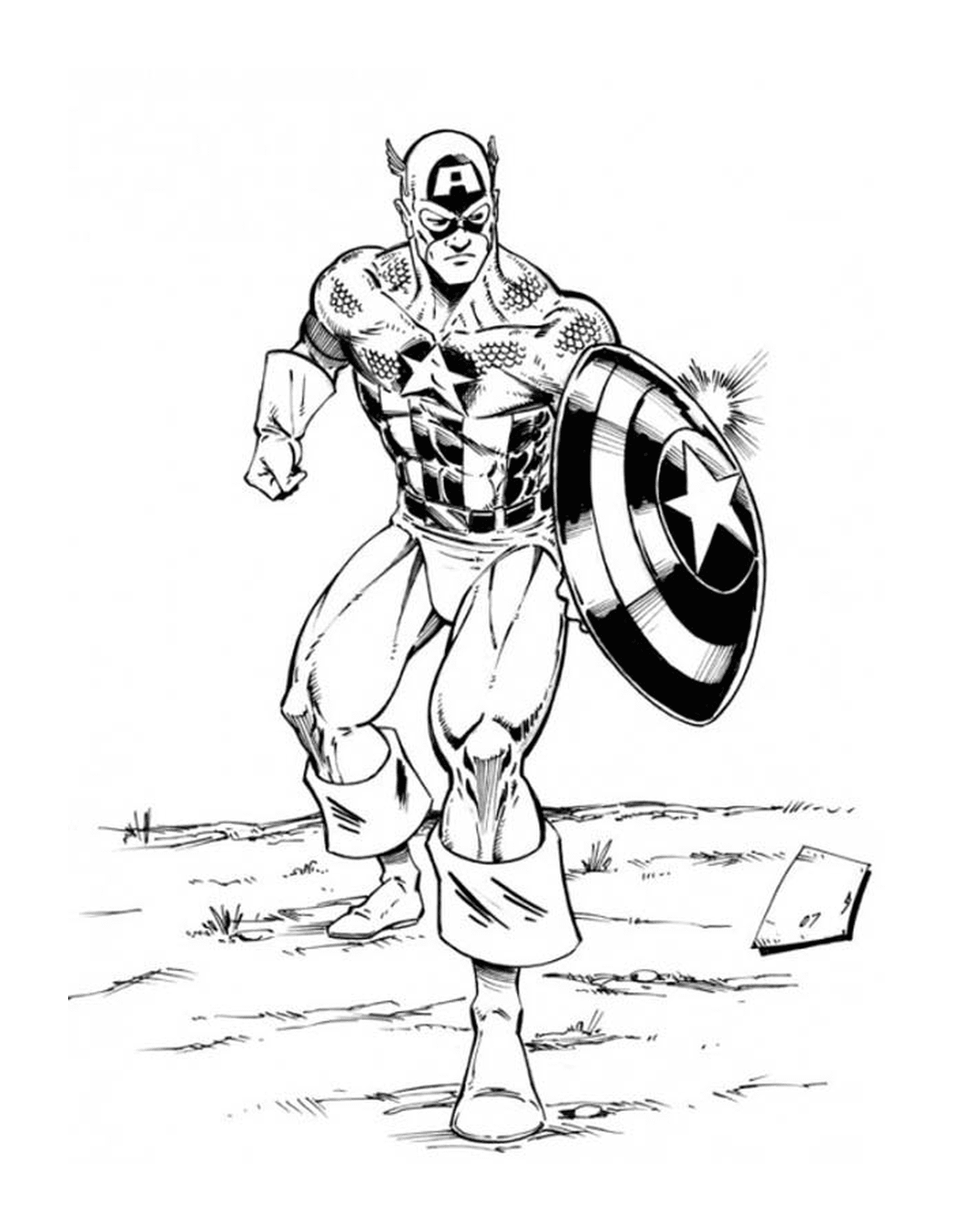 coloriage avengers captain america