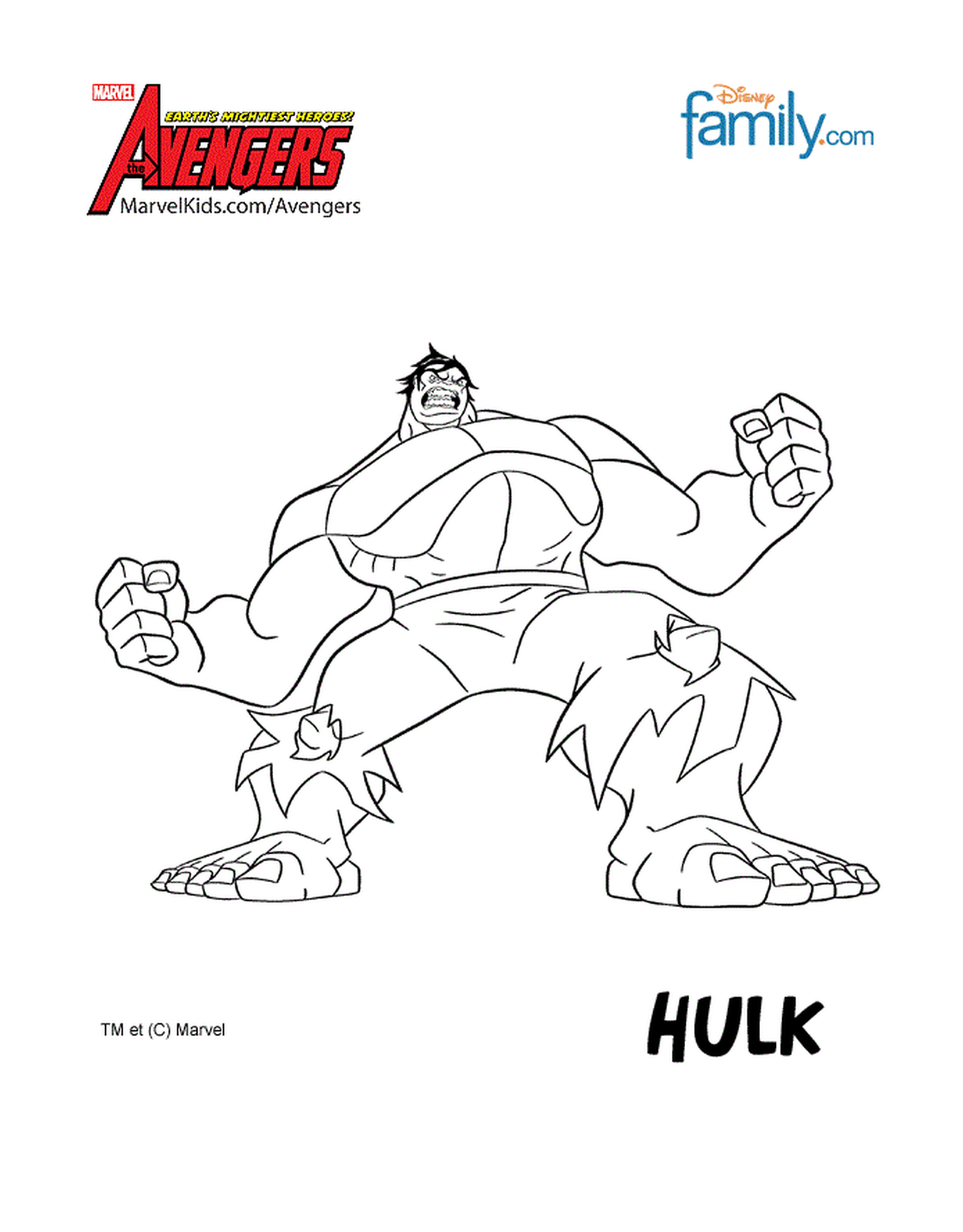 coloriage avengers hulk