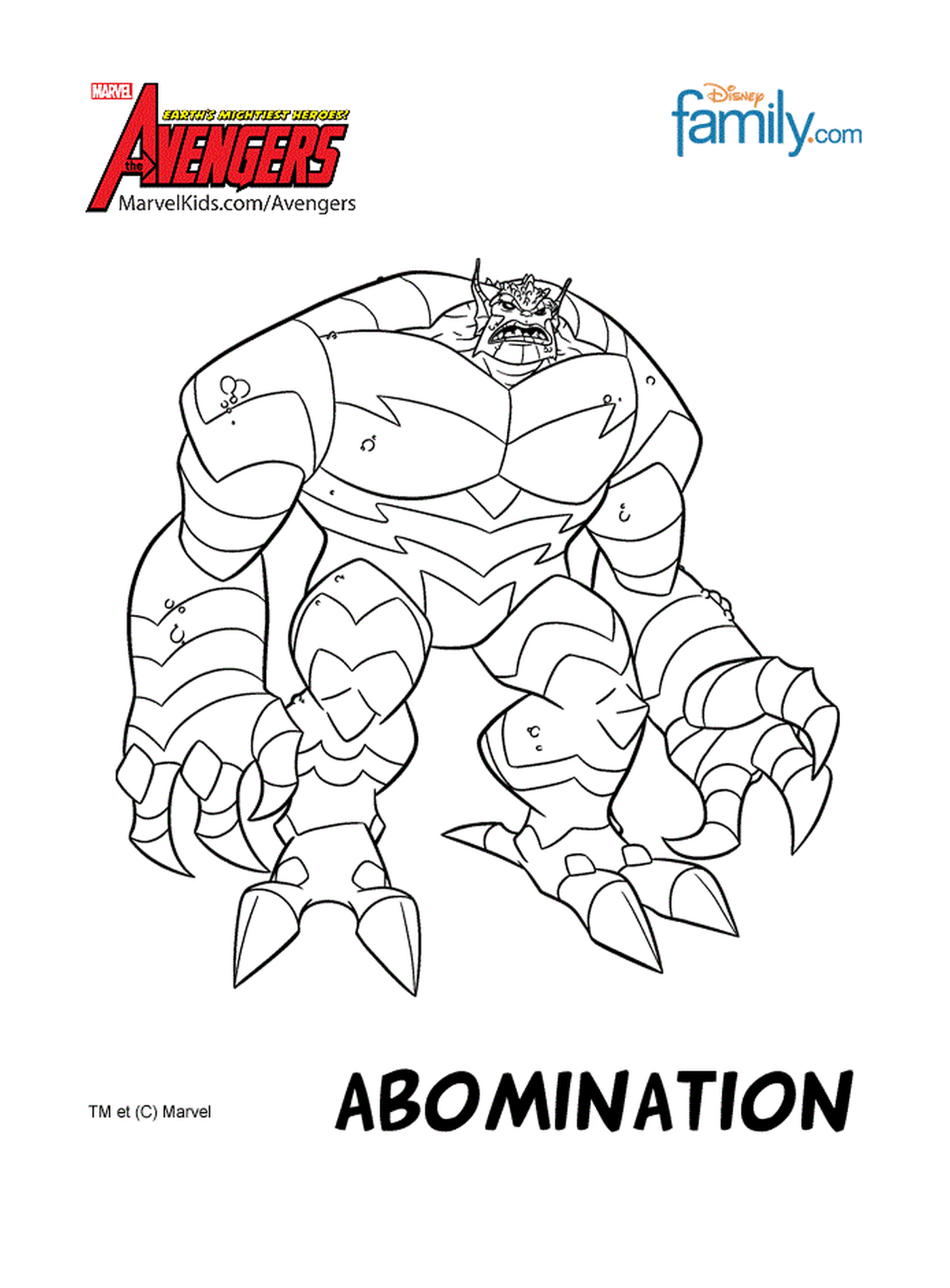 coloriage avengers abomination