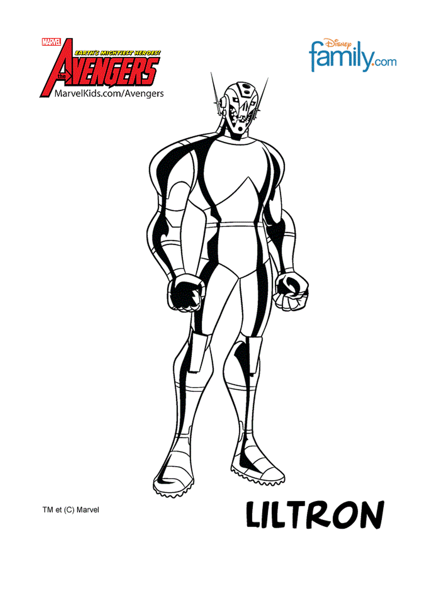 coloriage avengers liltron