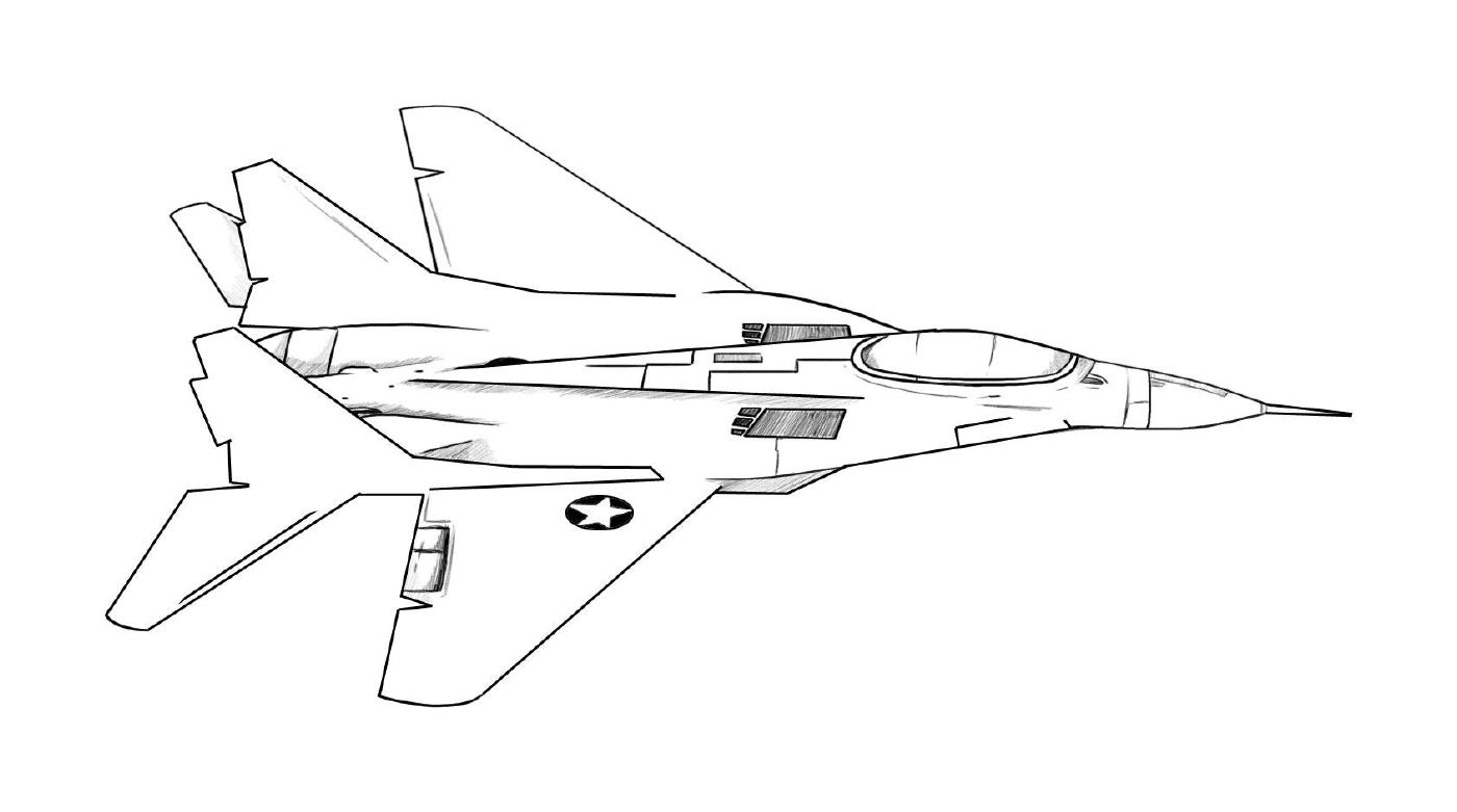 coloriage avion de chasse 44