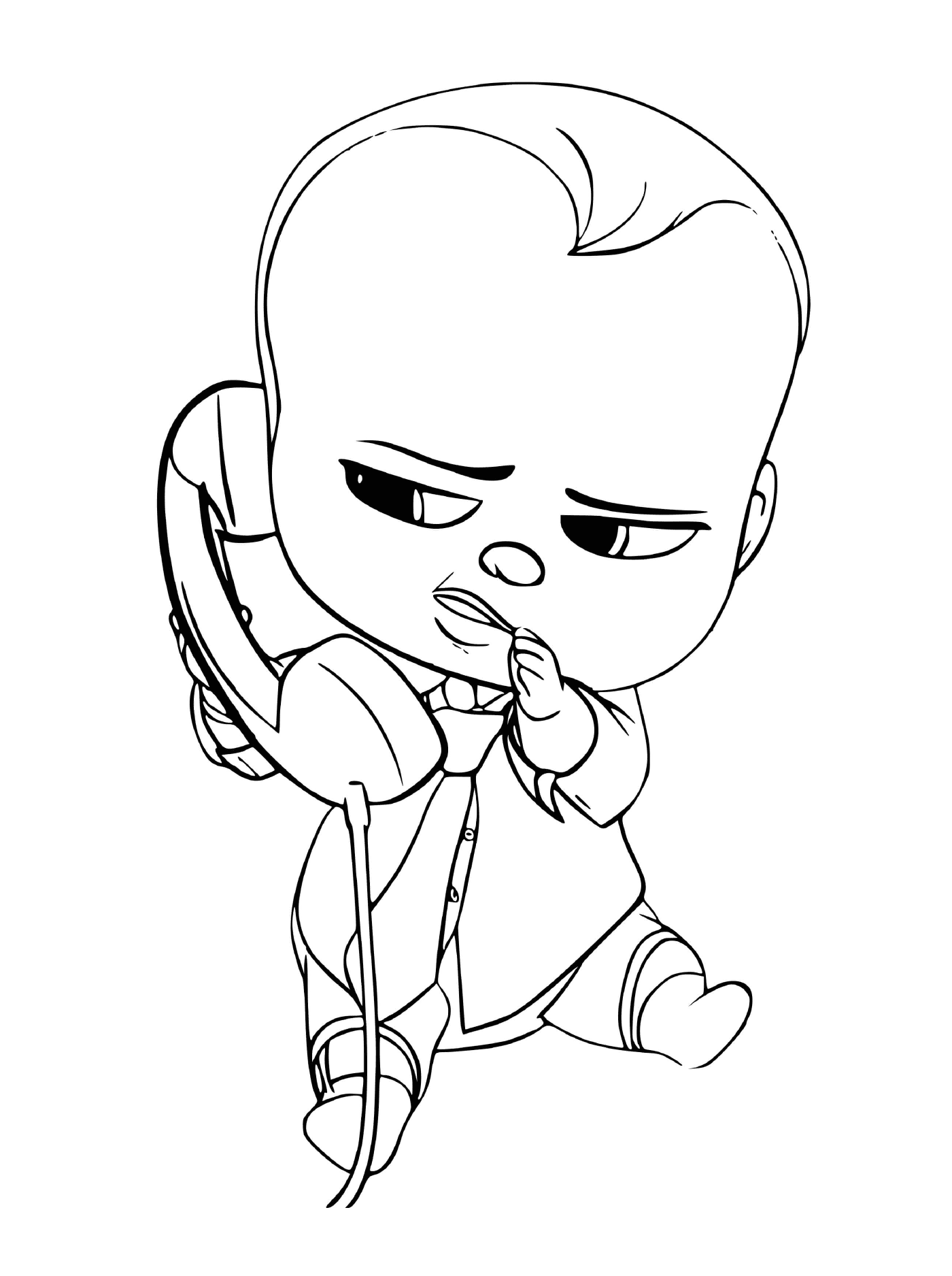 coloriage baby boss au telephone