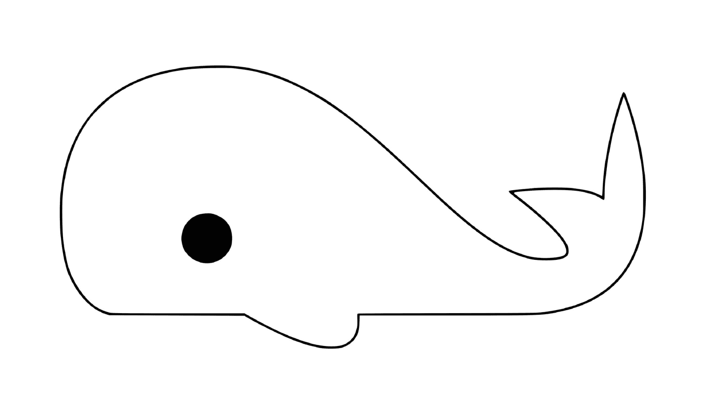 coloriage baleine kawaii chibi simple facile