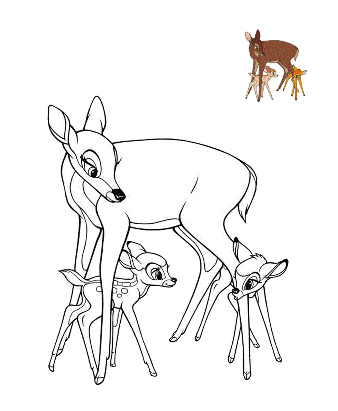 coloriage feline avec geno et gurri de bambi disney