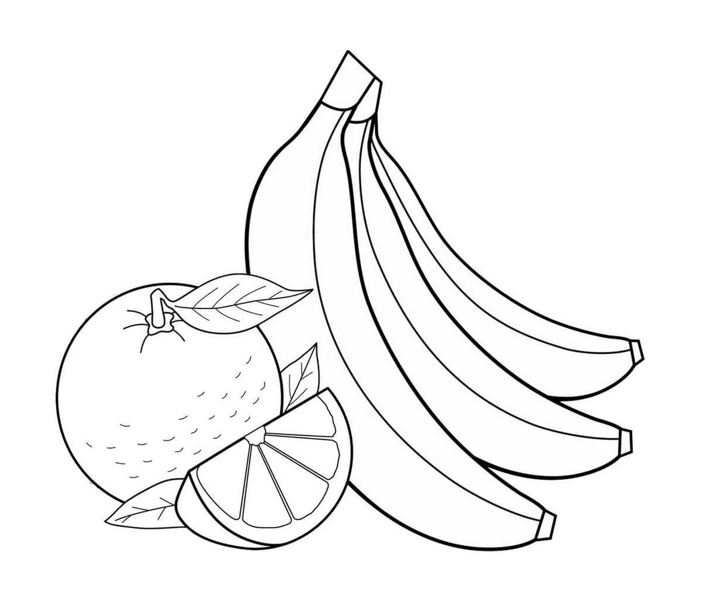 coloriage fruits banane et orange