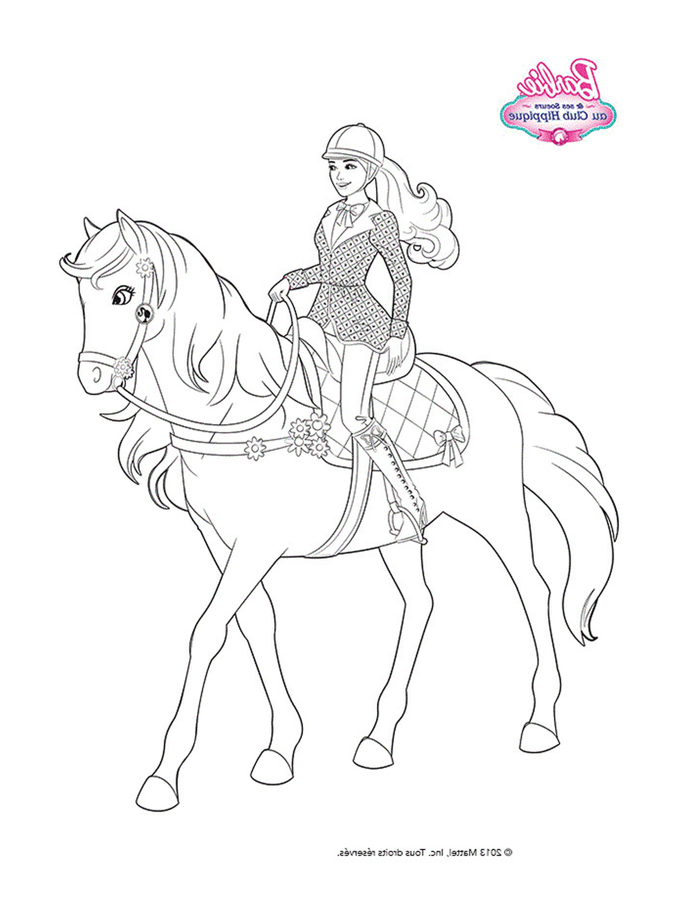 coloriage barbie et son cheval