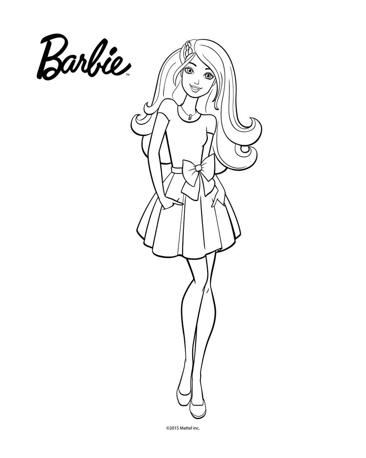 coloriage barbie en jupe