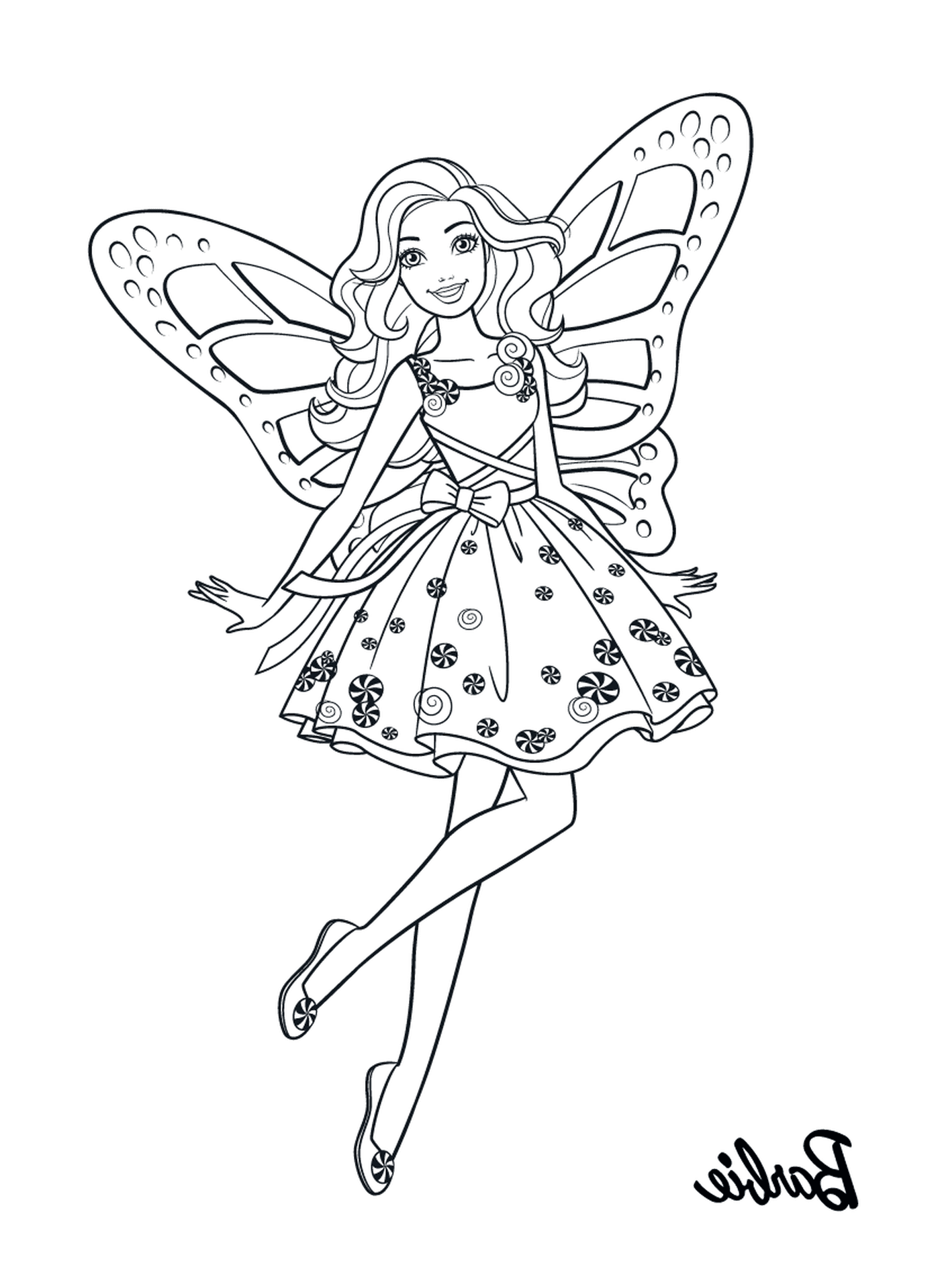 coloriage fee candy girl barbie