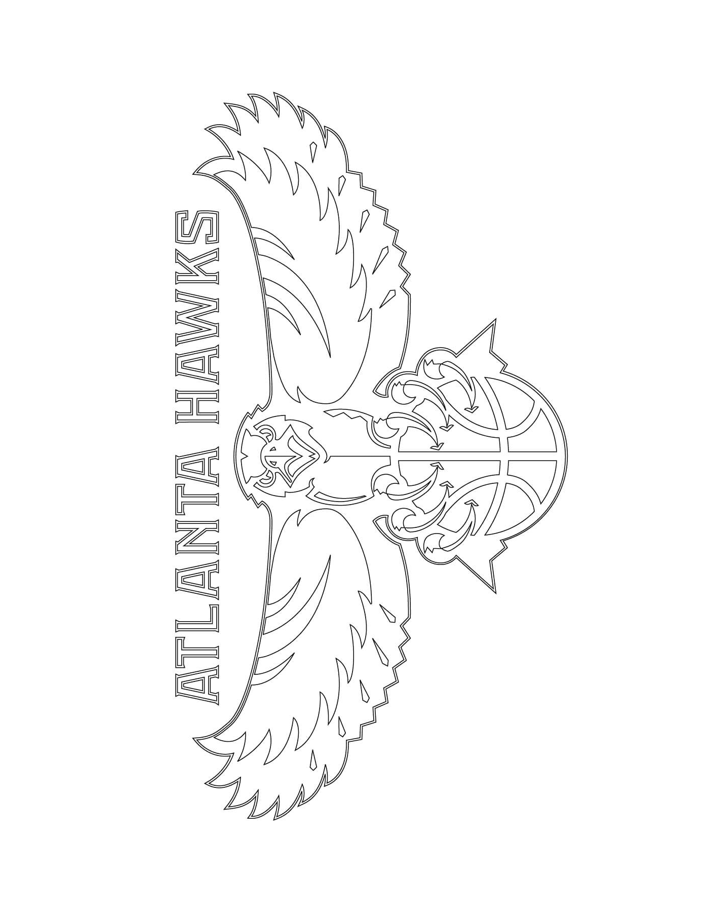 coloriage atlanta hawks logo nba sport