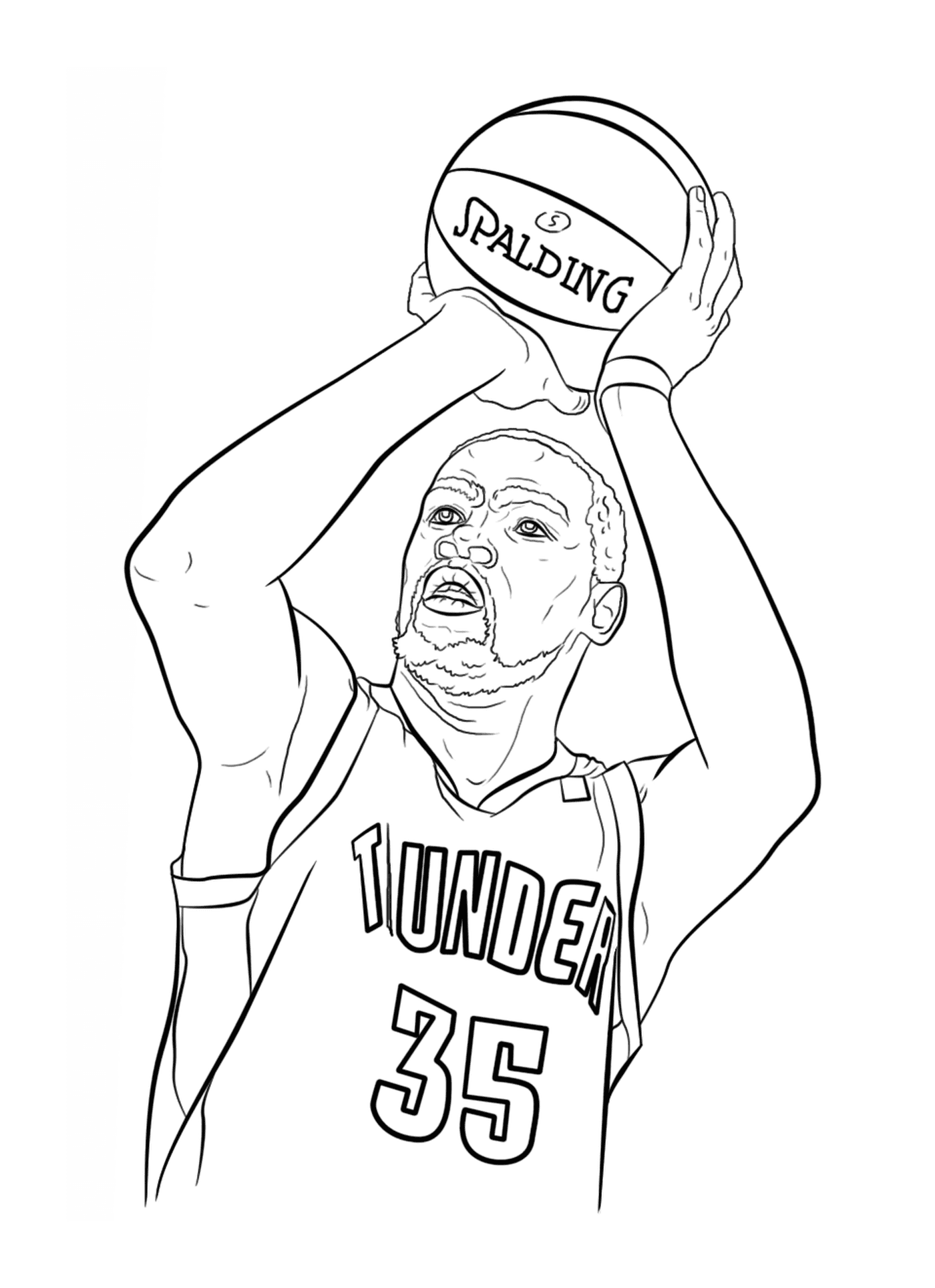 coloriage kevin durant nba sport