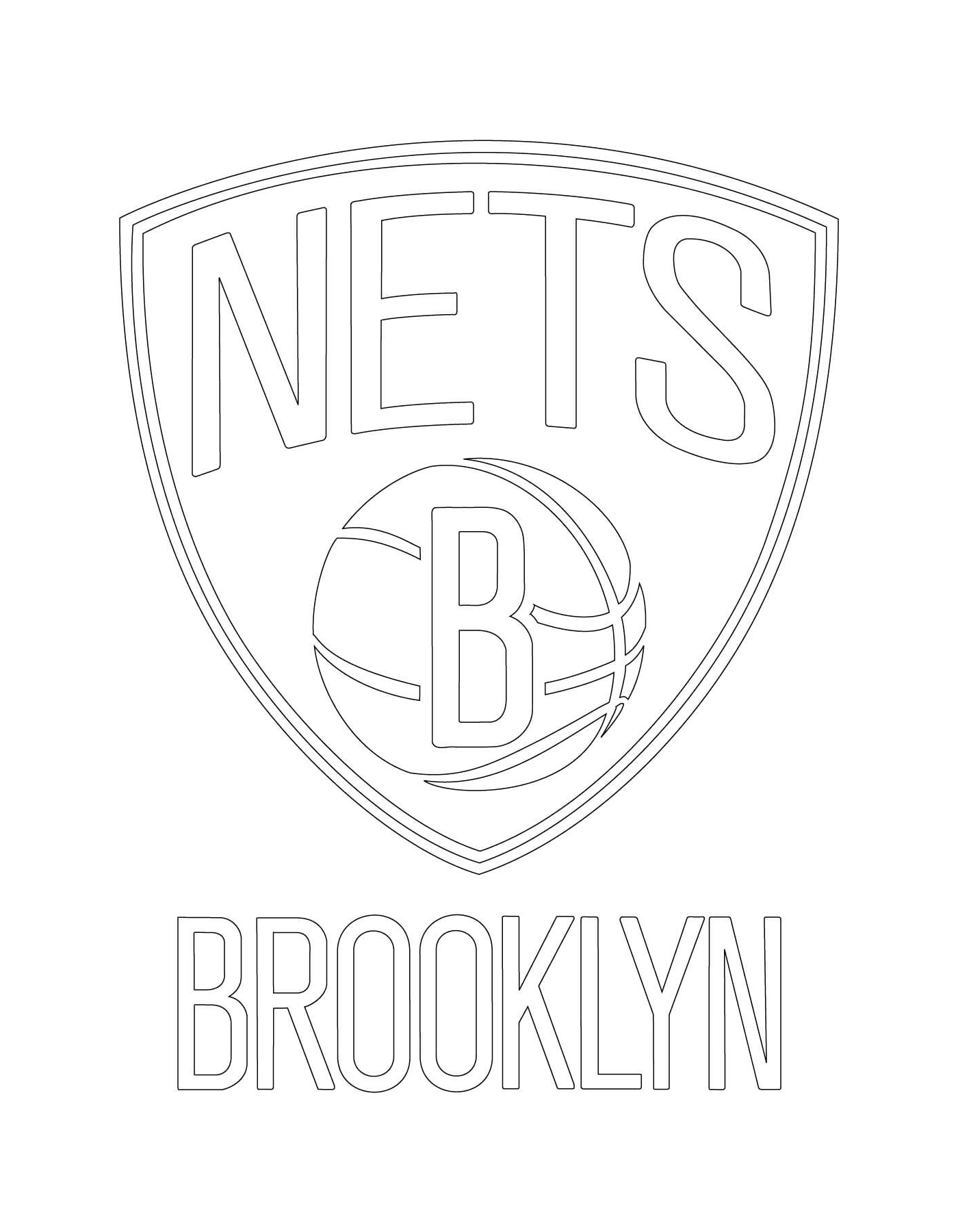 coloriage brooklyn nets logo nba sport