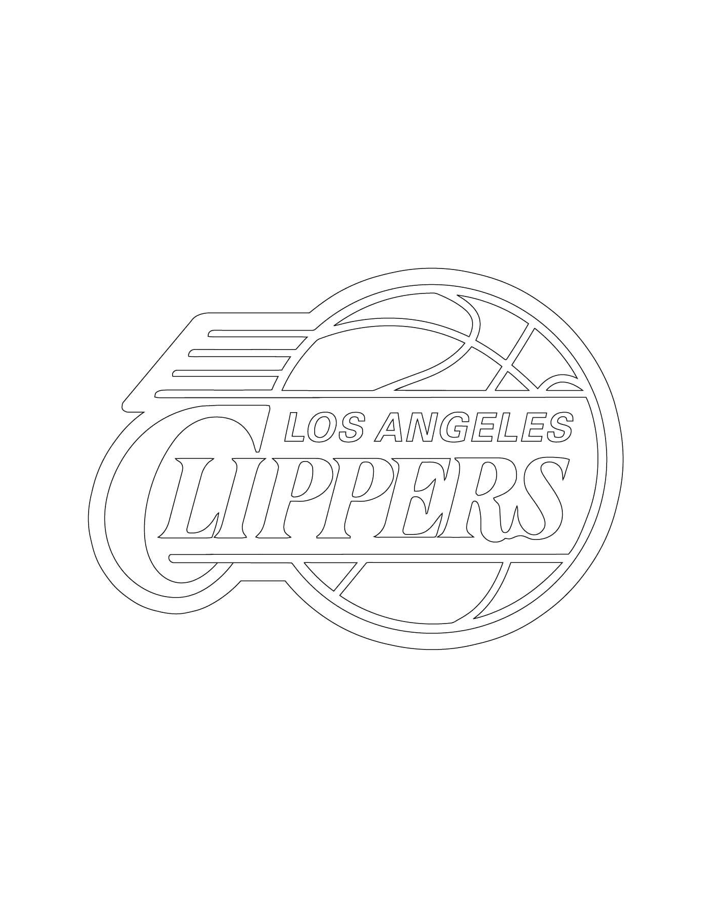 coloriage los angeles clippers logo nba sport