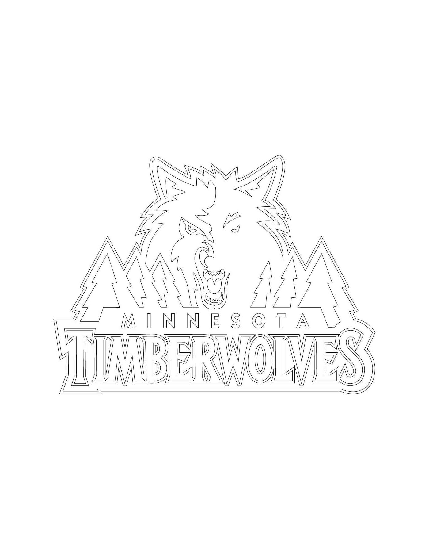 coloriage minnesota timberwolves logo nba sport