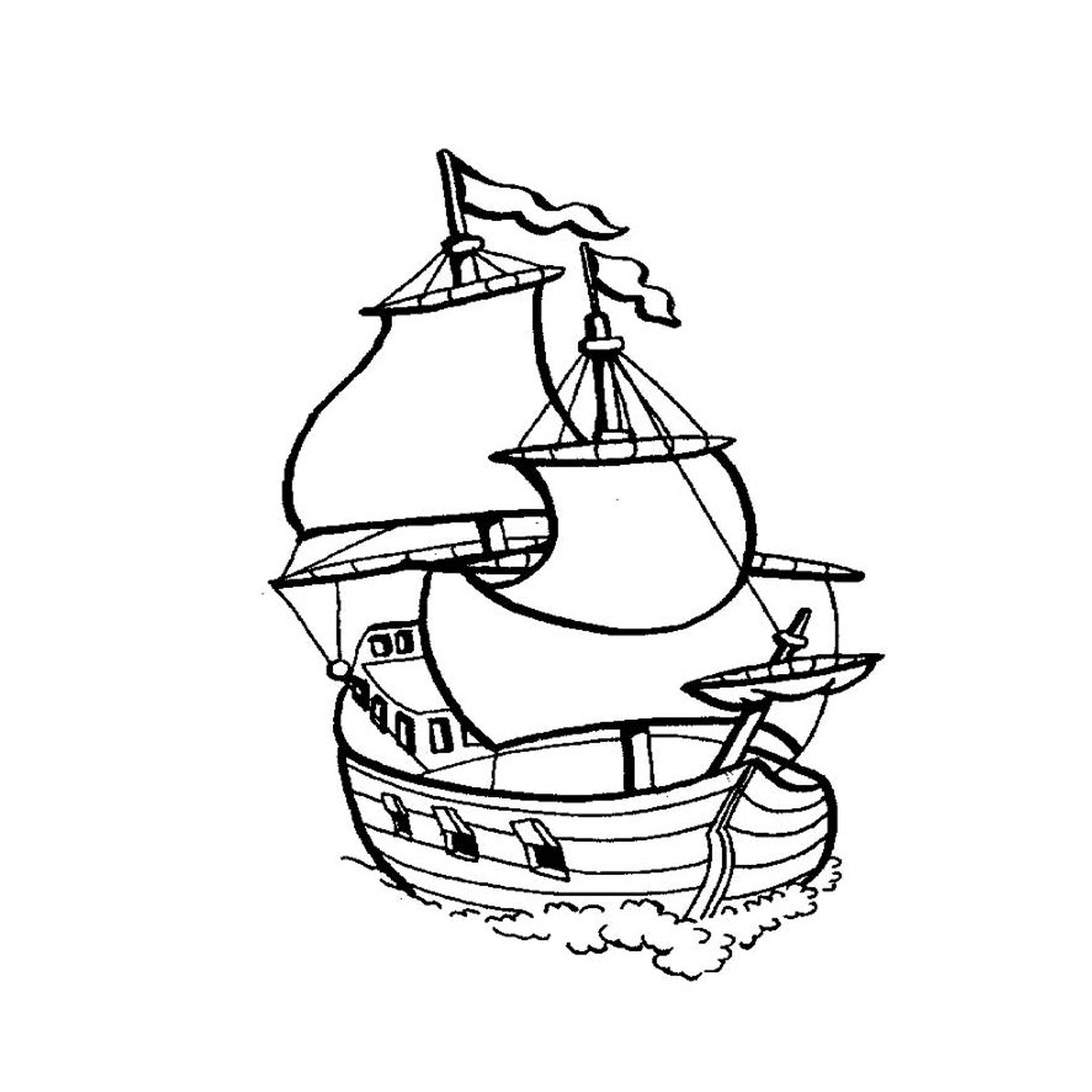 coloriage bateau pirates des caraibes