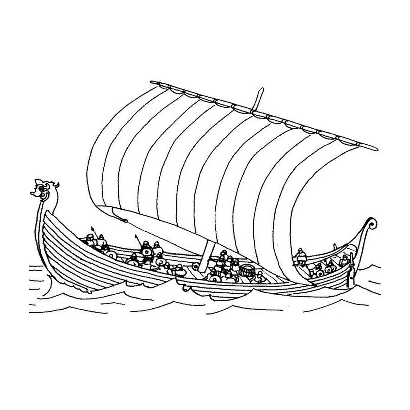 coloriage bateau viking