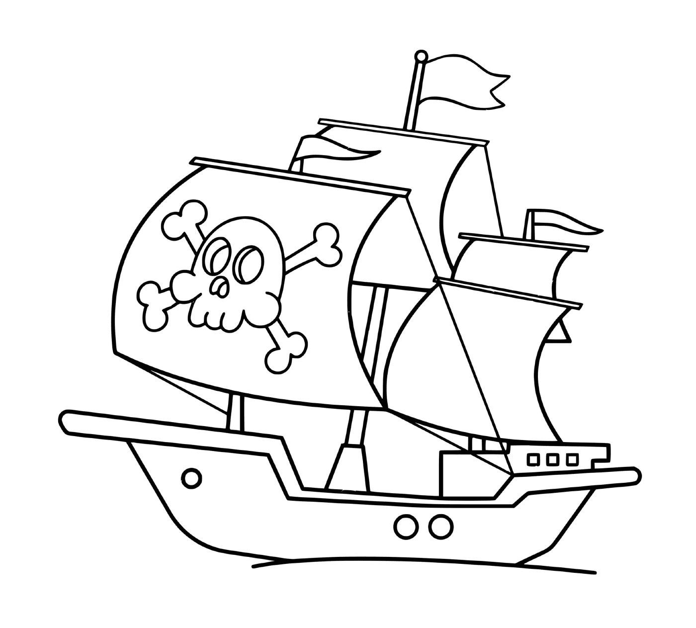 coloriage bateau pirate facile