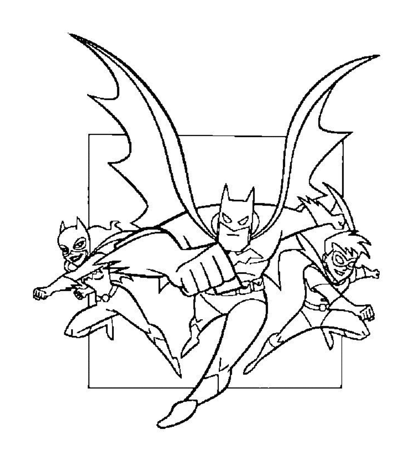 coloriage Robin Batman Batgirl