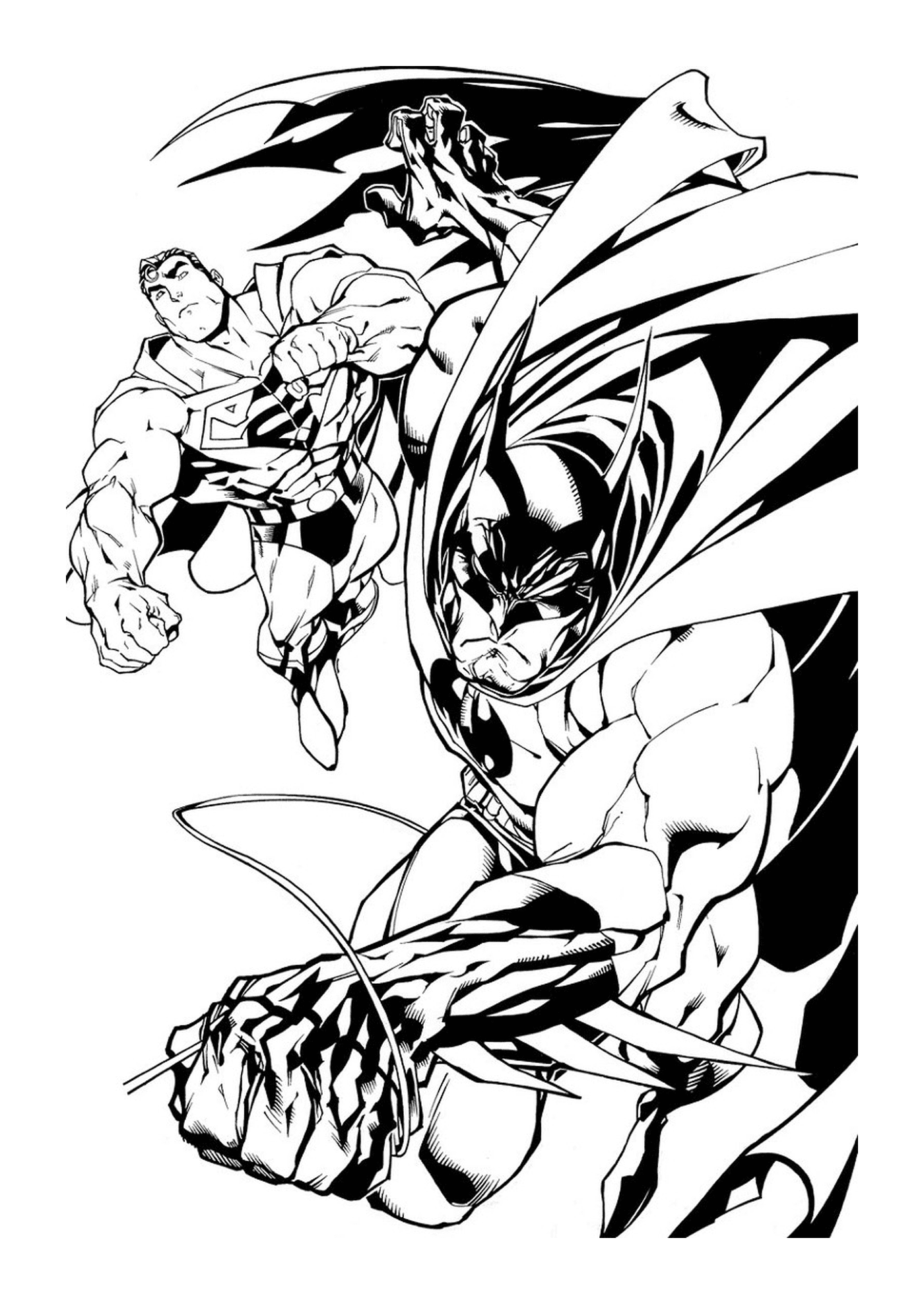 coloriage batman et superman