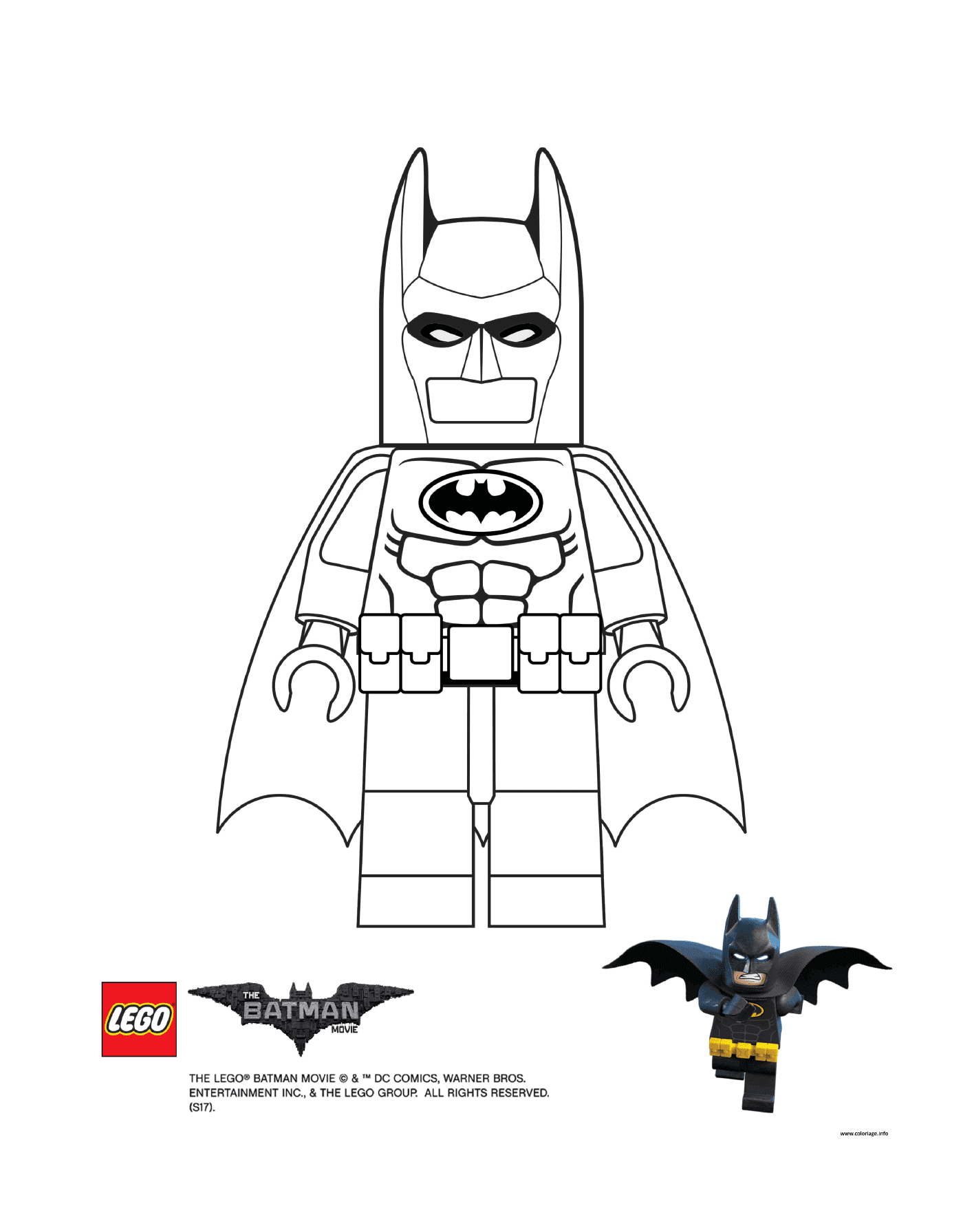 coloriage batman lego homme chauve souris DC Comics