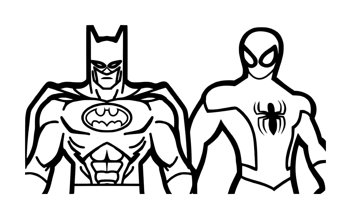 coloriage batman et spiderman superheros