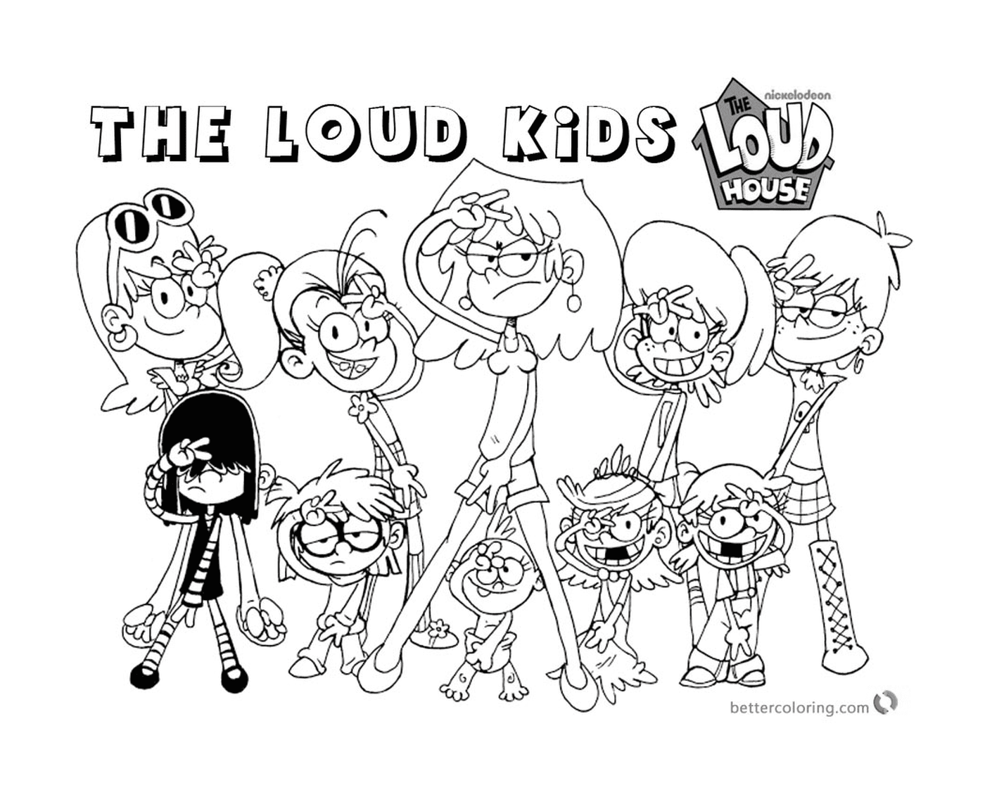 coloriage the loud kids la famille loud