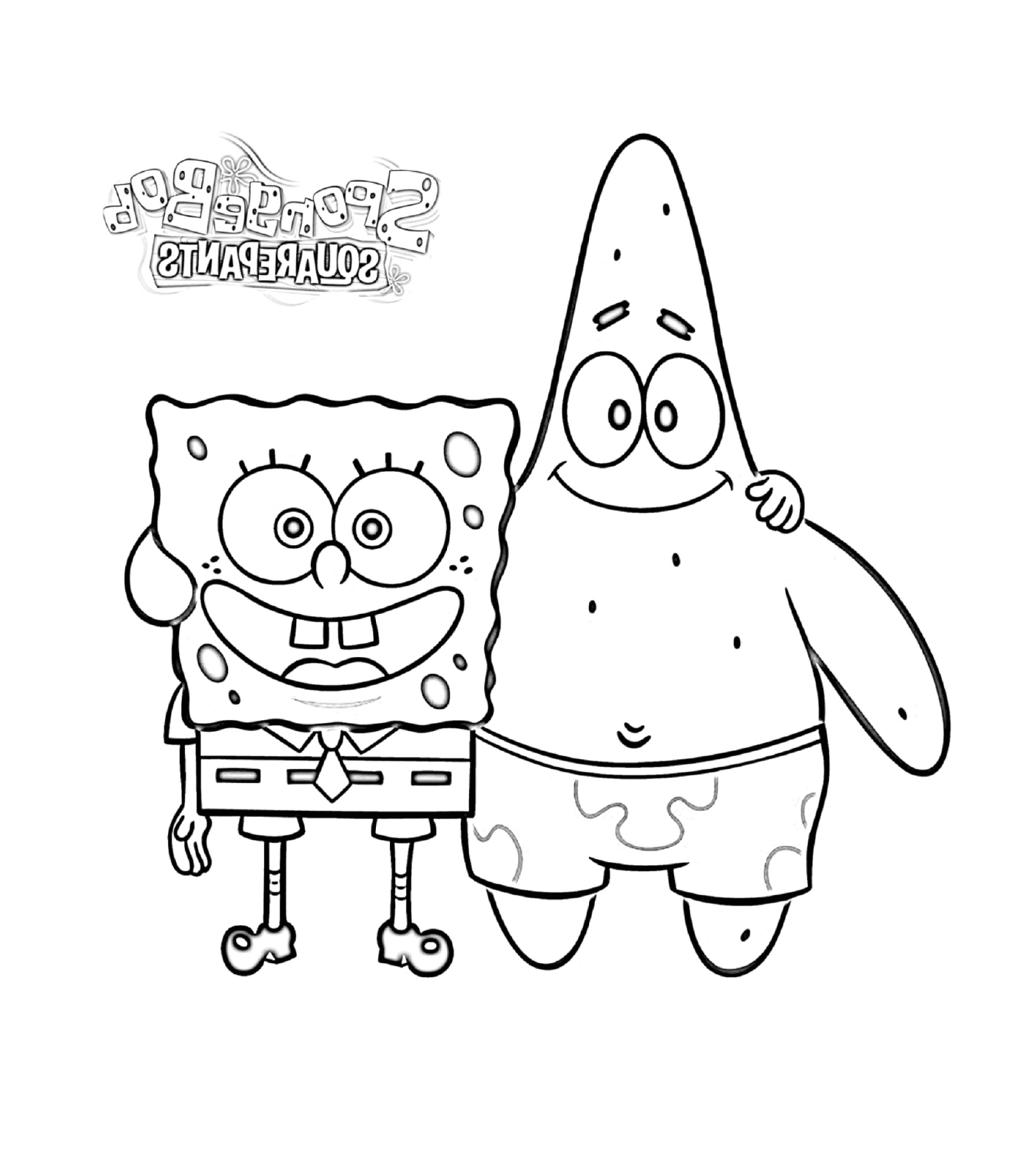 coloriage bobleponge et Patrick Friends
