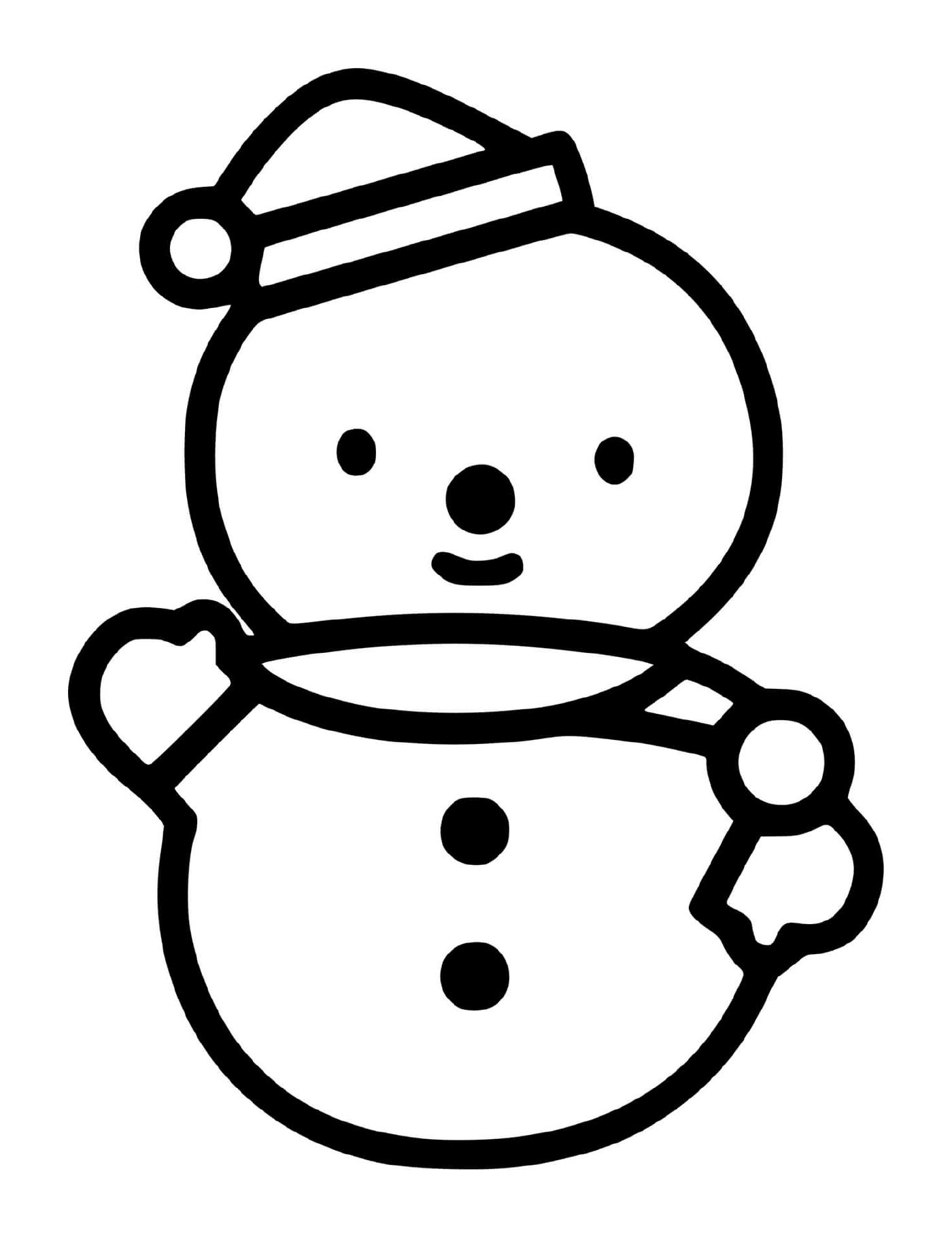 coloriage bonhomme de neige facile maternelle tres simple