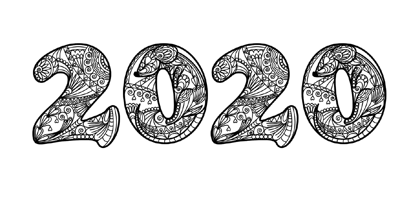 coloriage 2020 Chinese nouvel an of the Rat Zentangle
