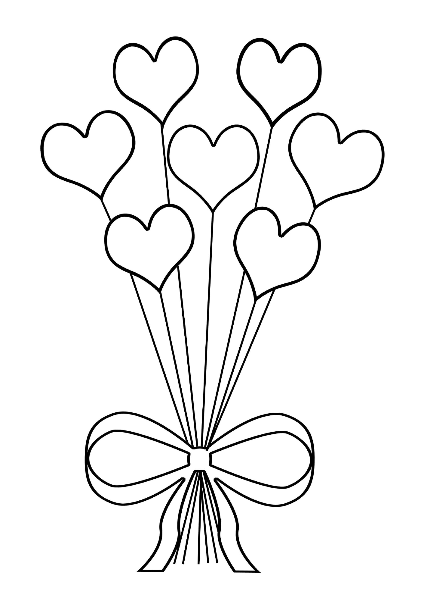 coloriage original bouquet de fleur en coeur