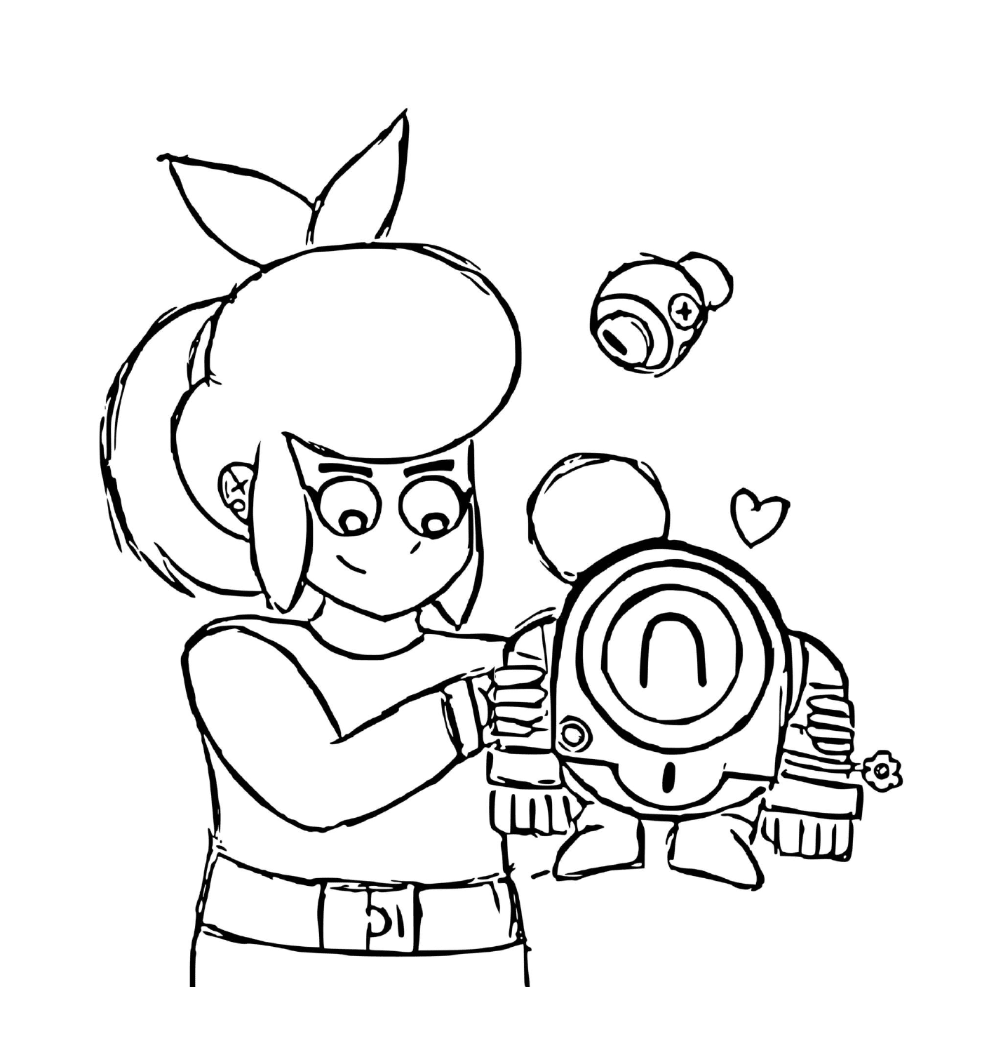 coloriage Pam et Robot Nani