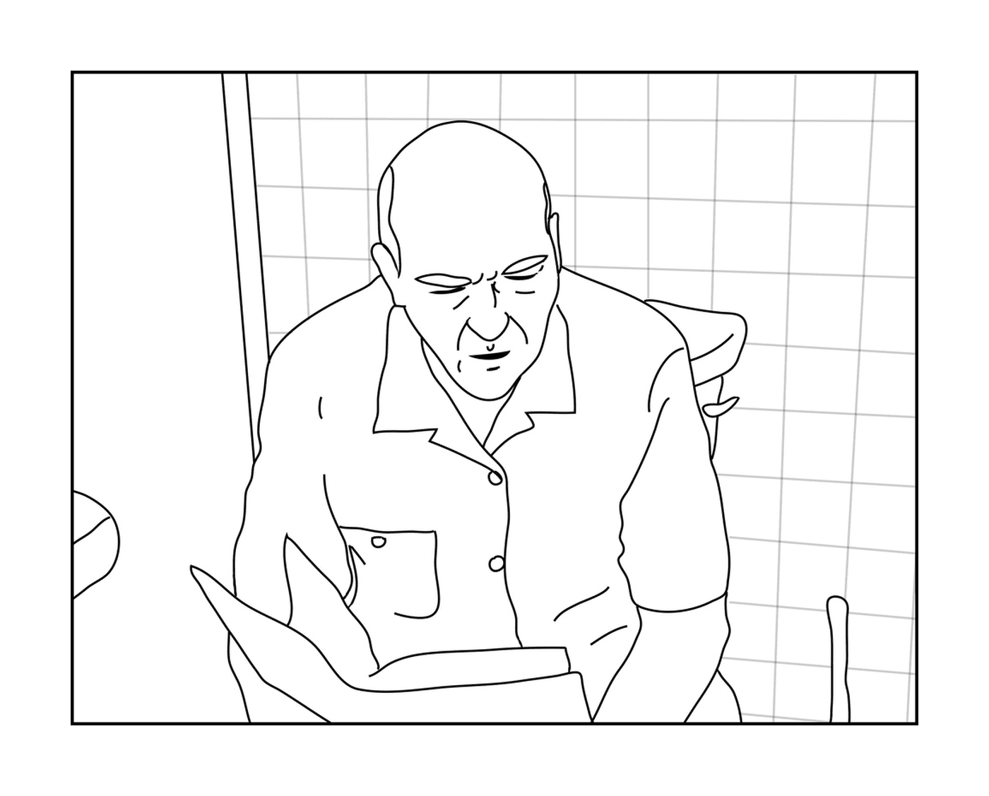 coloriage Hank on a toilet Breaking Bad
