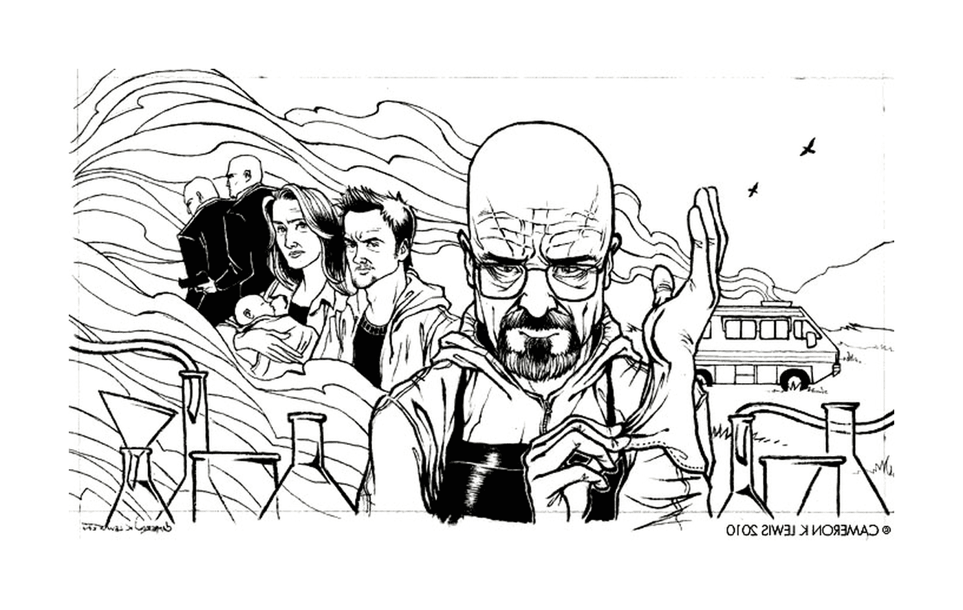coloriage adult breaking bad dessin