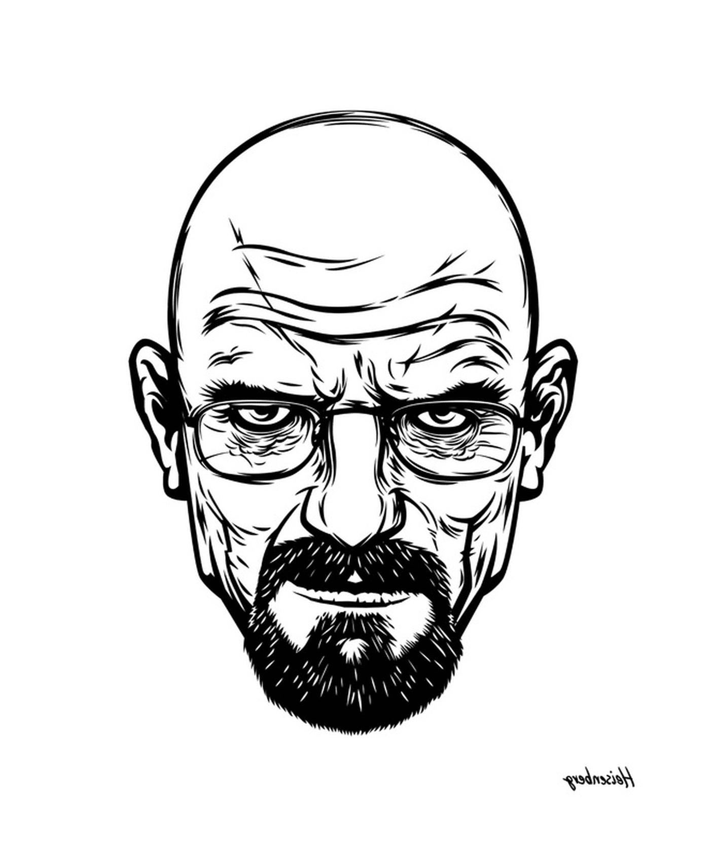 coloriage white breaking bad head