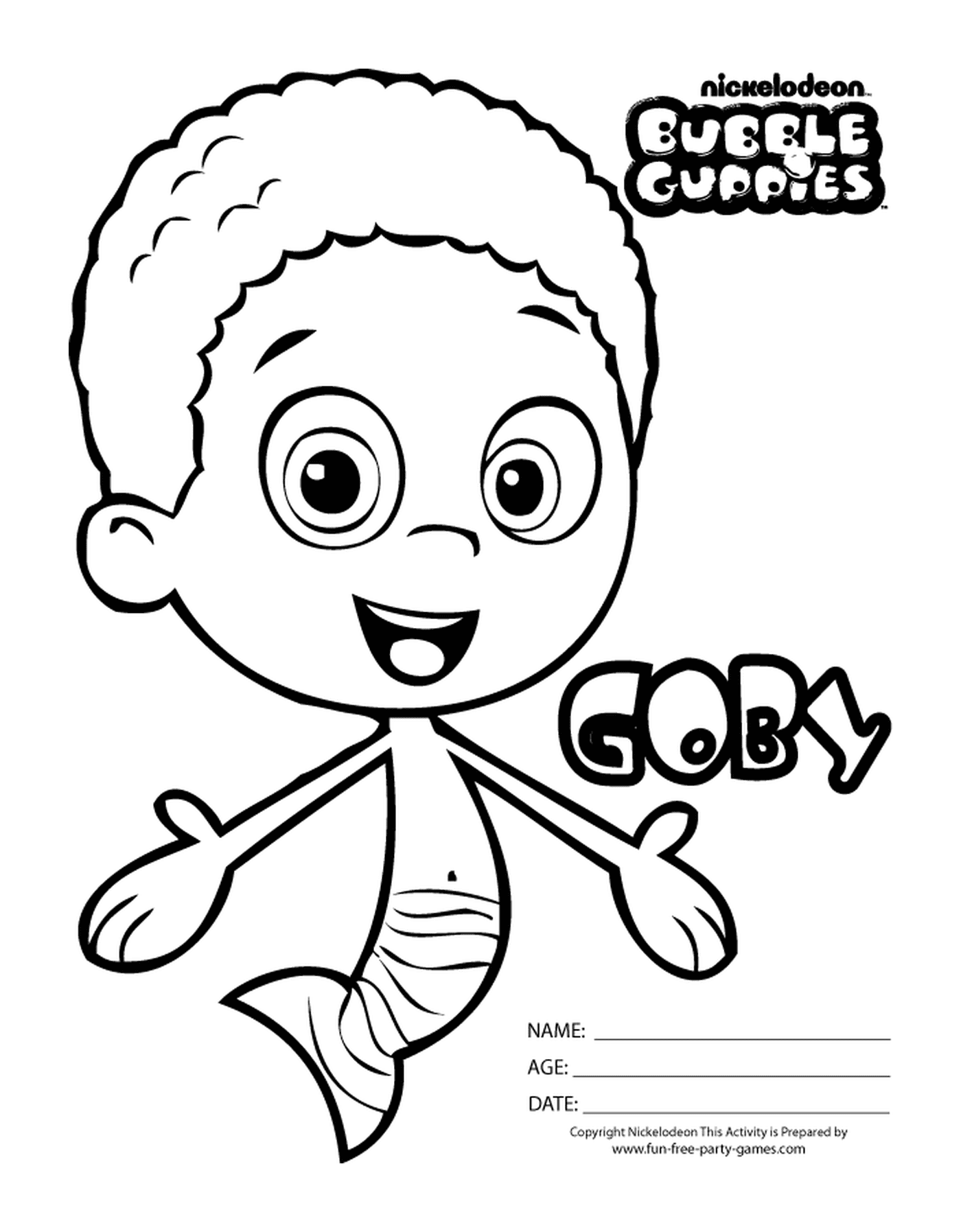 coloriage Bubble Guppies Goby