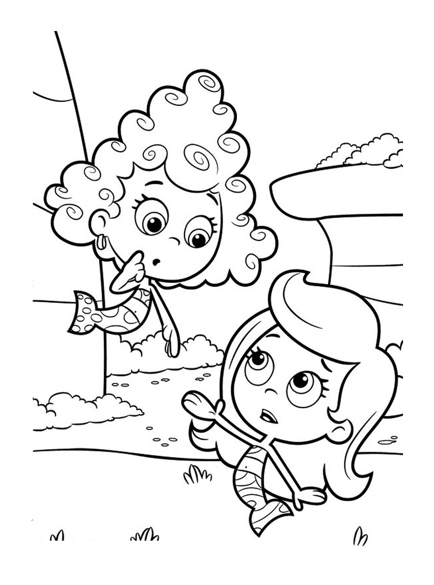 coloriage Bubble Guppies Coloring Page Deema and Molly
