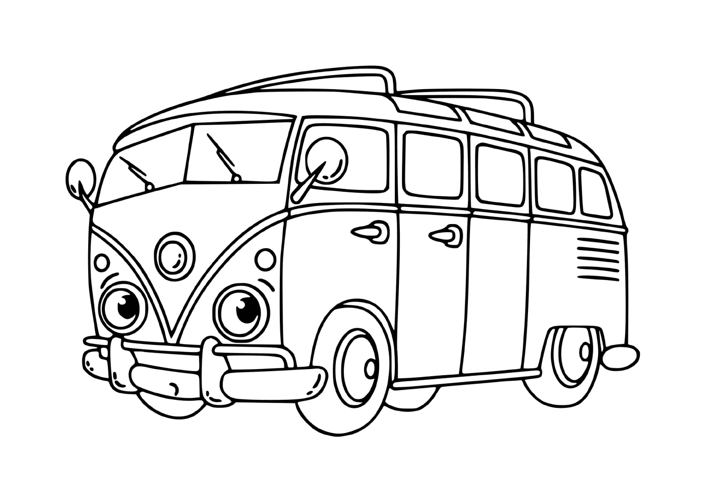 coloriage mini bus volkswagen